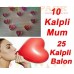 Kalp Balon + 10 Kalpli Mum Hediye. Sevgiliye Doğum günü Aşk Paket - Parti Dolabı