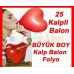 Kalp Balon + Kalpli Folyo 80cm Sevgiliye Doğum Günü Erkeğe Hediye - Parti Dolabı