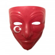 Kırmızı Ay Yıldızlı V For Vendetta Maskesi Türkiye Taraftar Maske