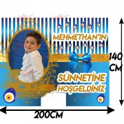2 Metre Dev Boy Sünnet Afişi, Resimli Kişiye Özel Afiş Pankart