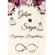 Kişiye Özel Söz Masası Brandası İsimli Afiş Nişan Posteri