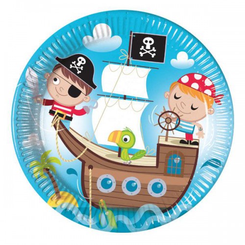 Korsan 8li Tabak Pirates Doğum Günü Parti Tabağı 23cm - Parti Dolabı