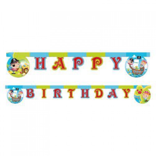 Korsan Happy Birthday Yazı Pirate Doğum Günü Yazısı 2.2 mt - Parti Dolabı
