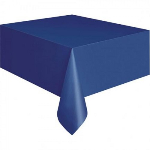 Koyu Mavi Düz Plastik Büyük Parti Masa Örtüsü 1.37 x 1.83