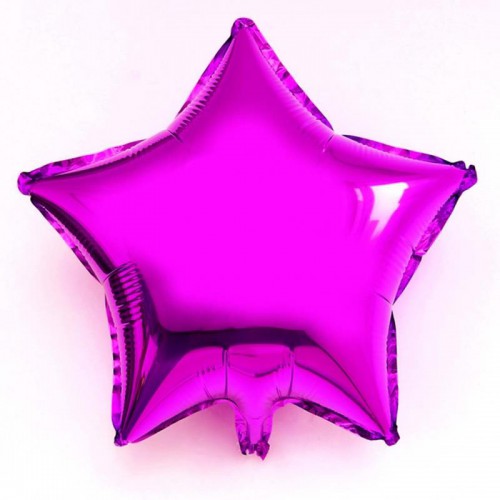 Koyu Pembe(Fuşya) Yıldız Folyo Balon 60cm Helyumla Uçan 
