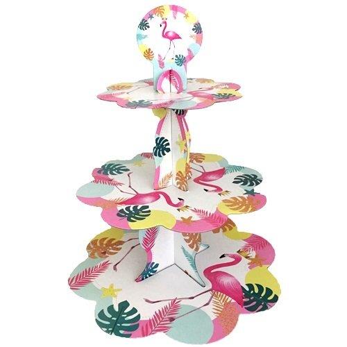 Flamingo Cupcake Kek Standı, Flamingo 3 Katlı Karton Stand - Parti Dolabı