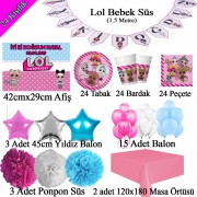 Lol Bebek Doğum Günü Tabak Bardak Balon Süsleri Seti