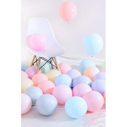 Makaron Mat Pastel Balon 25 li - Parti Dolabı