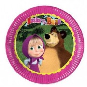 Maşa İle Koca Ayı 8li Tabak 23cm Doğum Günü Parti Masha and Bear