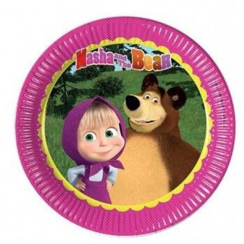 Maşa İle Koca Ayı 8li Tabak 23cm Doğum Günü Parti Masha and Bear - Parti Dolabı