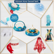 Mavi Kına Gecesi Osmanlı Kına Seti Süsleri Paketi 