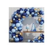 Mavi Lacivert 65li Balon Zinciri Süsleme Seti 5 Renkli Sünnet, 1 Yaş, Mevlid