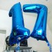 Mavi Renkli Rakam Folyo Büyük Balon Doğum Günü Helyumla Uçan - Parti Dolabı