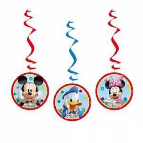 mickey mouse 3'lü yaylı set asma ip süs doğum günü - Parti Dolabı