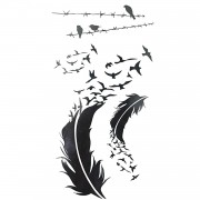 Tüy ve Kuş Geçici Dövme Seti, Sticker Mini Tattoo Desenleri