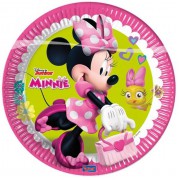 8 Adet Minnie Mouse Doğum Günü Plastik Parti Tabağı
