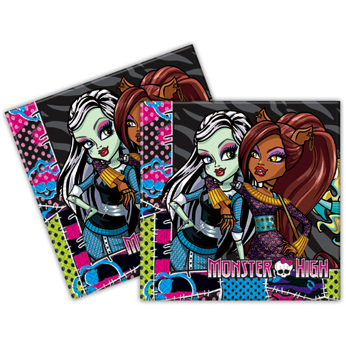 Monster High 16lı Peçete Doğum Günü Parti Peçetesi 33x33 Ucuz - Parti Dolabı