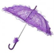 Mor Dantelli Gelin Damat Düğün Foto Çekim Şemsiyesi