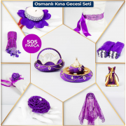 Mor Kına Gecesi Osmanlı Kına Seti Süsleri Paketi 