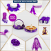 Mor Lüks Kına Gecesi Süsleri, Şık Kına Malzemeleri Paketi Mor Lüks Kına Gecesi Süsleri, Şık Kına Malzemeleri Paketi