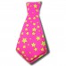 Plastik Pembe Renkli Sarı Yıldız Şekilli Animasyon Parti Kravatı