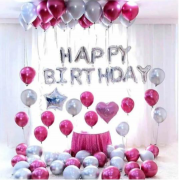 Plus Doğum Günü Balonu Kombini Fuşya