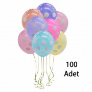 Puantiyeli Balon Renkli 100 Adet