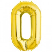 Rakam Folyo Balon 0 Rakamı Büyük Boy Balon Altın Sarısı /Dore 100CM