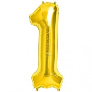 Rakam Folyo Balon 1 Rakamı Büyük Boy Balon Altın Sarısı /Dore 100CM
