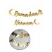 Ramadan Karem Yazılı Kaligrafi Banner Gold 200x30 Cm Ramazan Bayramı Altın Renginde Süs Yazı