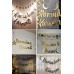 Ramadan Karem Yazılı Kaligrafi Banner Gold 200x30 Cm Ramazan Bayramı Altın Renginde Süs Yazı