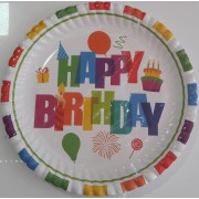 Renkli Happy Birthday 8li Tabak Doğum Günü Parti Tabağı