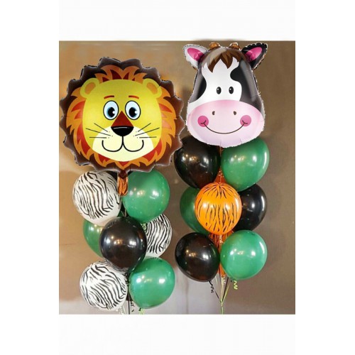 Safari Konsept Safari Folyo Balon Ve Lateks Ve Metalik Balon Safari Balon Safari Doğum Günü - Parti Dolabı