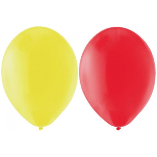 Sarı Kırmızı Renklerinde Baskısız Balon 25 25 Toplam 50 Adet - Parti Dolabı