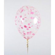 Şeffaf Balon içi Pembe Konfeti Pul, Benekli Masa Süslemeleri vb.