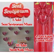 Sevgiliye doğum günü Kalp Mum Seti Ev Oda Süslemeleri Bayan Bay