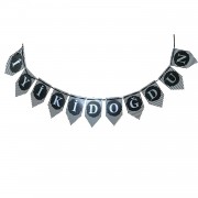 Siyah Gümüş Gri İyi Ki Doğdun Yazısı, Yetişkin Doğum Günü Banner