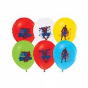 12li Örümcek Adam Doğum Günü Balonu, Karışık Balon, Helyumla Uçan