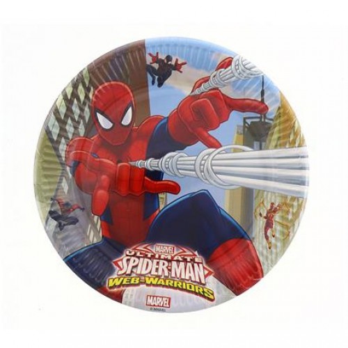 8 Adet Spiderman (Örümcek Adam) Doğum Günü Parti Masası Tabağı - Parti Dolabı