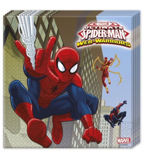 Spiderman Peçete Örümcek Adam Doğum Günü Parti Peçetesi 33cmx33cm - Parti Dolabı