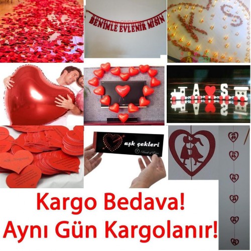 Sürpriz Romantik İlginç Evlilik Teklifi Paketi: Süsler, Malzemesi , Aksesuar, Balon vs.