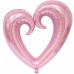 Toz Pembe İçi Boş Kalp Şeklinde Folyo Balon, Kalpli Helyumla Uçan Toz Pembe İçi Boş Kalp Şeklinde Folyo Balon, Kalpli Helyumla Uçan