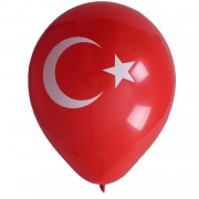 Türk Bayrak Baskılı 16lı Balon Kırmızı Beyaz Bayrağı Ay Yıldız 23 Nisan 
