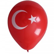 Türk Bayrak Baskılı 16lı Balon Kırmızı Beyaz Bayrağı Ay Yıldız