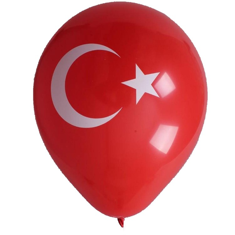 Turk Bayrak Baskili 16li Balon Kirmizi Beyaz Bayragi Ay Yildiz