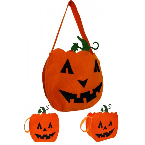 Turuncu Bal Kabağı Halloween Cadılar Bayramı Şeker Toplama Çantası 35cm