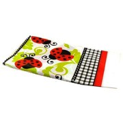 Uğur Böceği Masa Örtüsü 120x180 Doğum Günü Parti Kırmızı Siyah