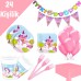 Unicorn Temalı Doğum Günü Balonlu Parti Malzemeleri Set (24 Kişi)