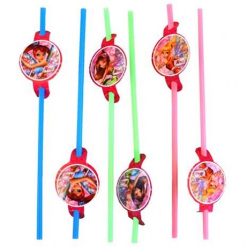 Winx 6lı Pipet Doğum Günü Parti İçecek Pipeti Kamış Ucuz Winks - Parti Dolabı