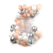 Zincir Balon 5 Metre Somon Beyaz Gümüş Renk